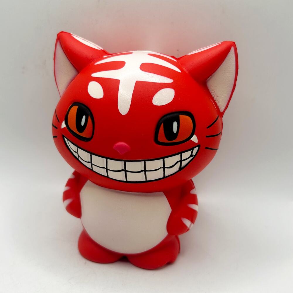Kitaro World Purrr Pals Exclusive 4" Tall Red Anime Grinning Cat Squish Toy